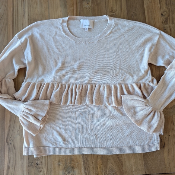 HP🎉 Cinq a Sept Phillipa Ruffle Sweater Silk Cashmere Oversized Ruffle Pink XS - Picture 6 of 12